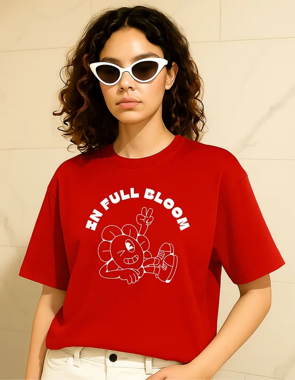 Red_Cotton_Printed_T-Shirt_For_Women