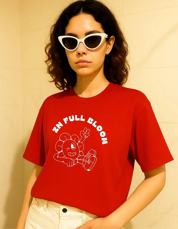 Red_Cotton_Printed_T-Shirt_For_Women