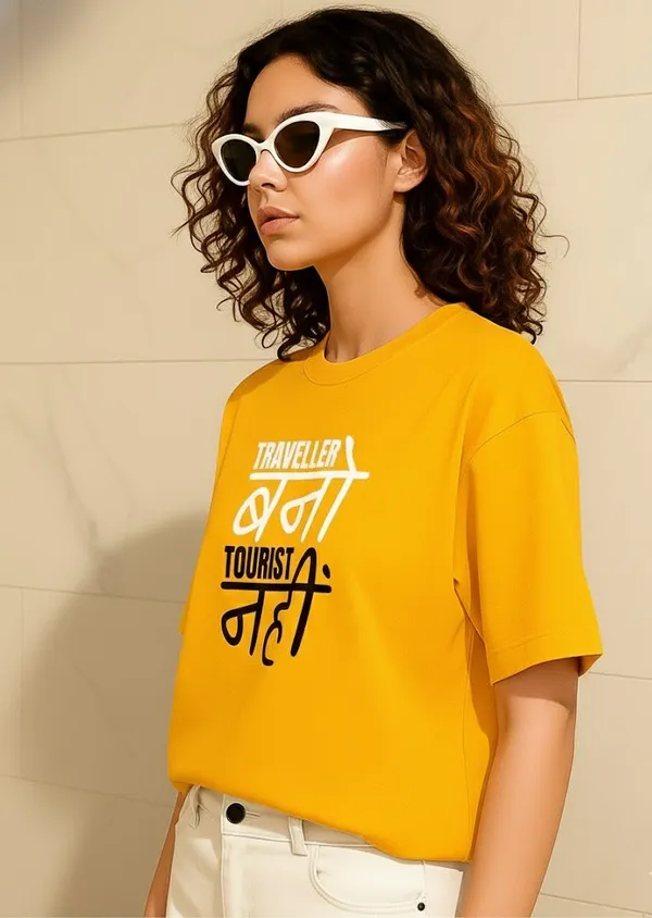 Yellow_Cotton_Printed_T-Shirt_For_Women