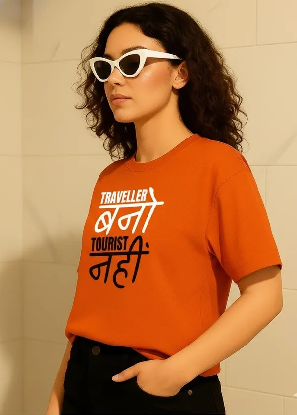 Orange_Cotton_Printed_T-Shirt_For_Women