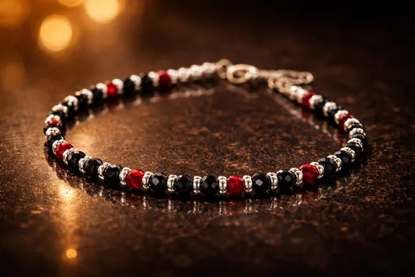 Black_And_Red_Alloy_Anklet_For_Women