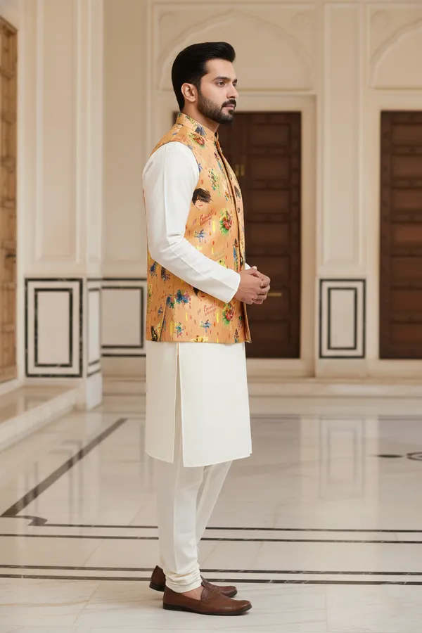 Pop_Art_Multicolor_Premium_Pattern_Silk_Blend_Nehru_Jacket_Kurta_Pajama_Set_For_Men