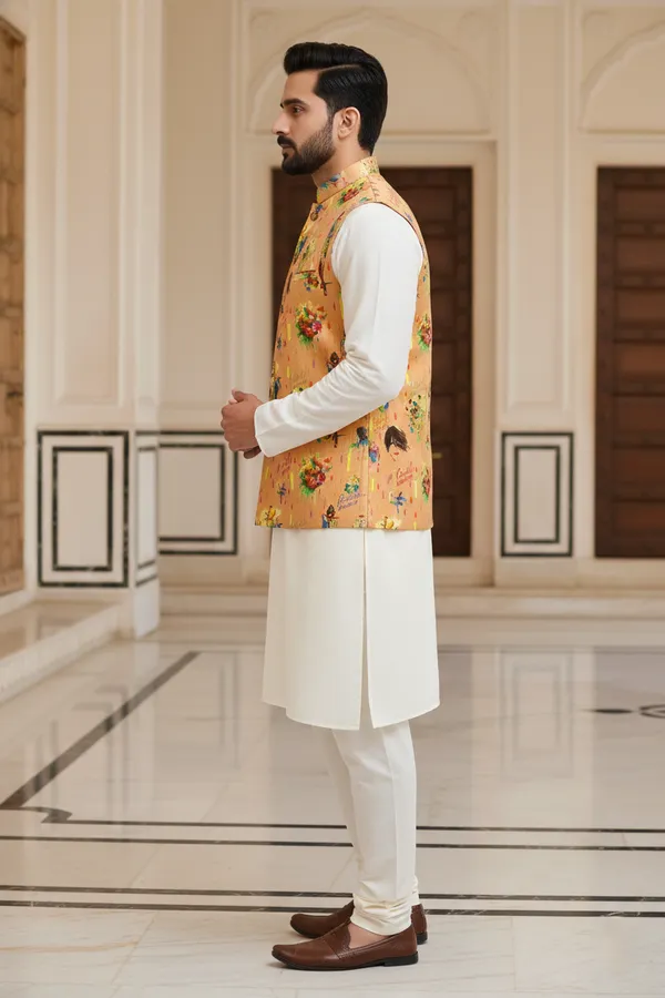 Pop_Art_Multicolor_Premium_Pattern_Silk_Blend_Nehru_Jacket_Kurta_Pajama_Set_For_Men