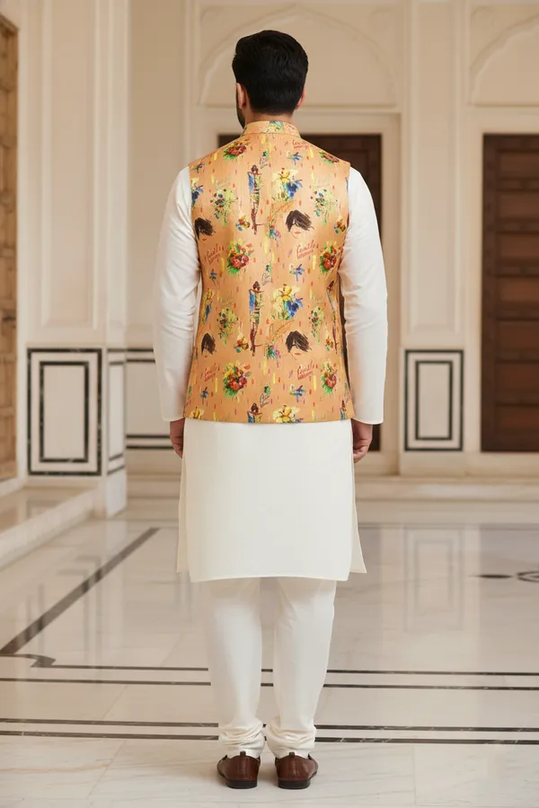 Pop_Art_Multicolor_Premium_Pattern_Silk_Blend_Nehru_Jacket_Kurta_Pajama_Set_For_Men