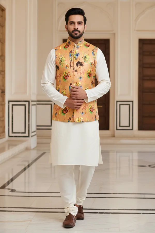Pop_Art_Multicolor_Premium_Pattern_Silk_Blend_Nehru_Jacket_Kurta_Pajama_Set_For_Men
