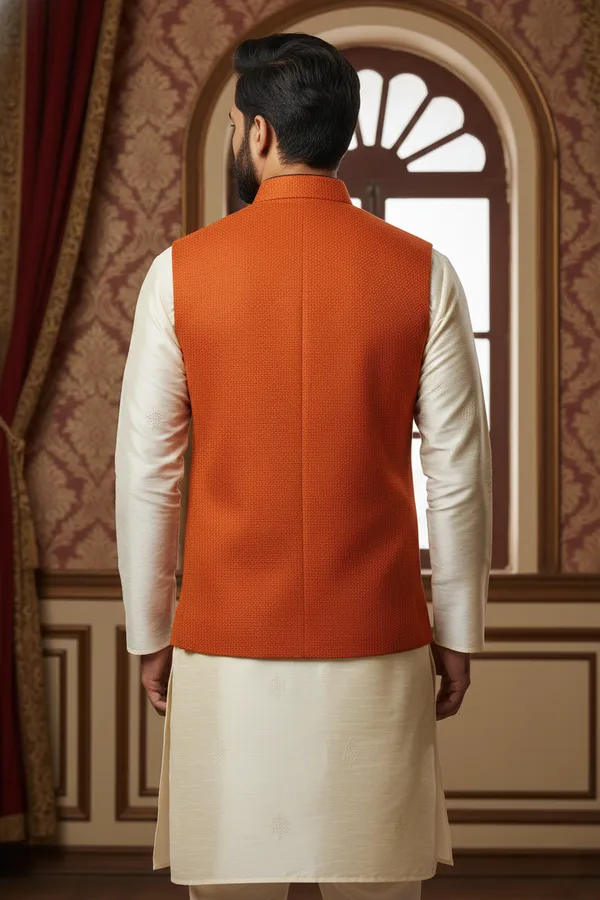 Rustorange_Premium_Pattern_Poly_Silk_Nehru_Jacket_Kurta_Pajama_Set_For_Men