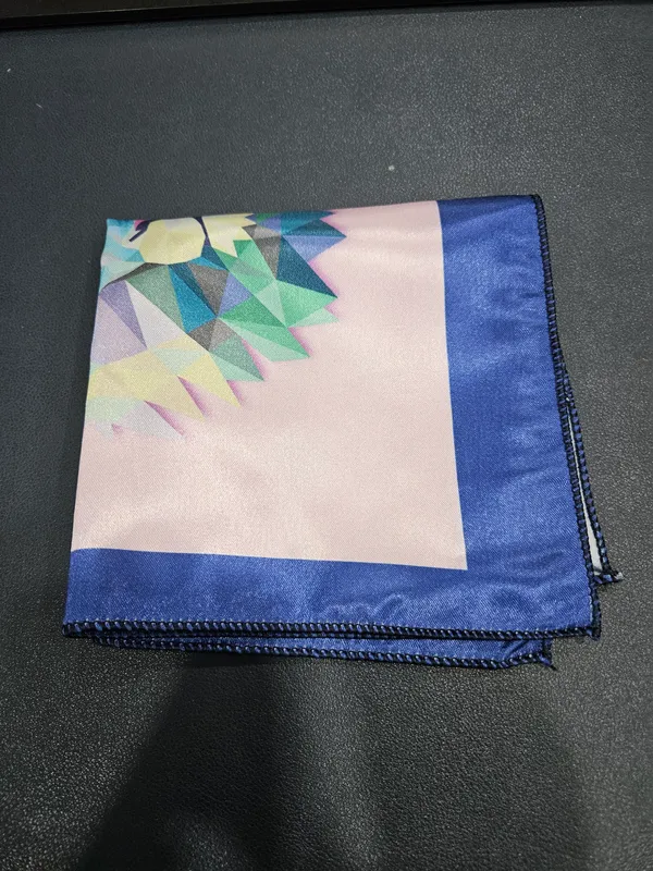 Blue_Border_Geometric_Lion_Print_Pocket_Square_Rumal_For_Men_Pack_Of_2