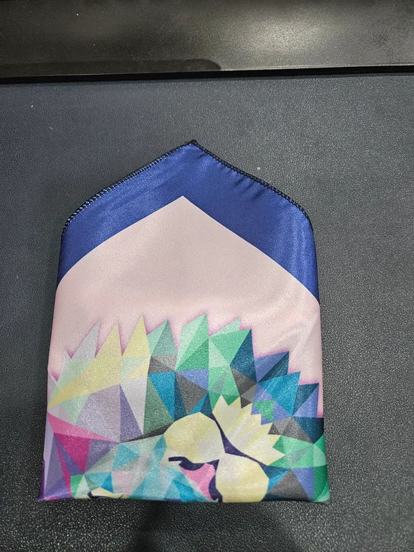 Blue_Border_Geometric_Lion_Print_Pocket_Square_Rumal_For_Men_Pack_Of_2
