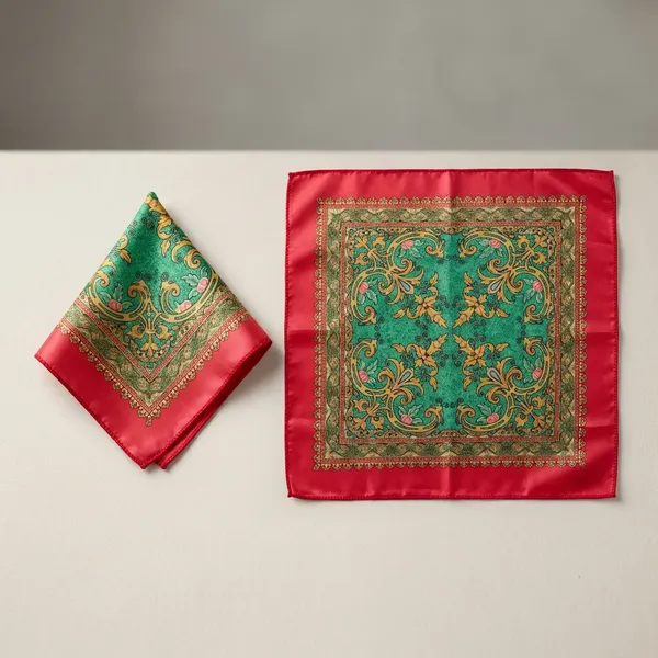 Turquoise_Coral_Paisley_Print_Silk_Scarf_For_Men_Pack_Of_2