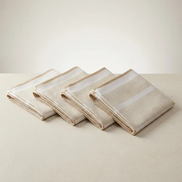 Beige_White_Premium_Waffle_Weave_Kitchen_Towel_For_Men_Pack_Of_4