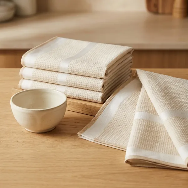 Beige_White_Premium_Waffle_Weave_Kitchen_Towel_For_Men_Pack_Of_4