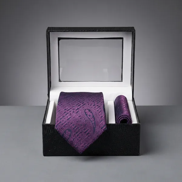 Purple_Paisley_Premium_Tie_And_Pocket_Square_Gift_Set_In_Decorative_Frame_Box_For_Men_Pack_Of_1