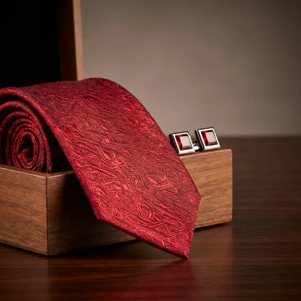 Burgundy_Pattern_Premium_Tie_Gift_Set_With_Cufflinks_And_Lapel_Pin_For_Men_Pack_Of_1