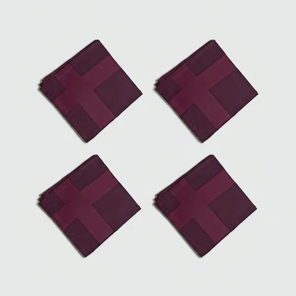 Burgundy_Maroon_Geometric_Cross_Pattern_Pocket_Square_For_Men_Pack_Of_4