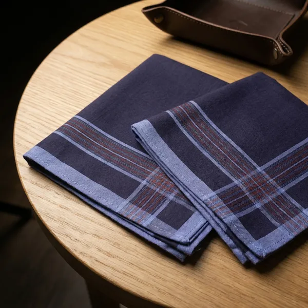 Navy_Blue_Cotton_Rumal_With_Striped_Border_For_Men_Pack_Of_2