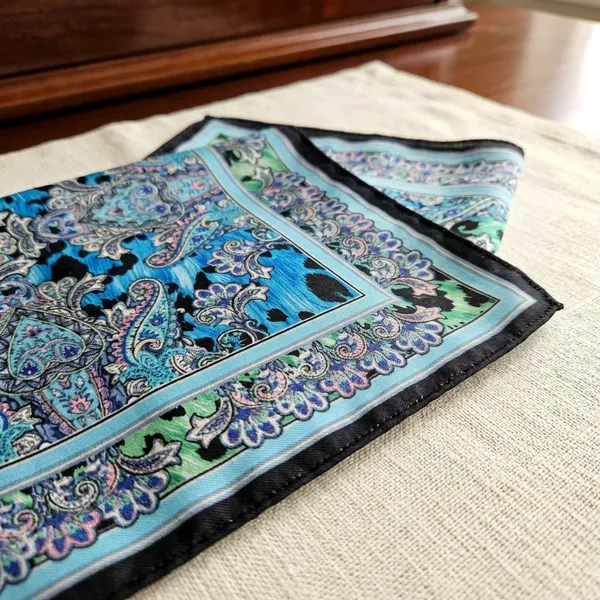 Turquoise_Blue_Paisley_Print_Silk_Square_Scarf_For_Men_Pack_Of_2