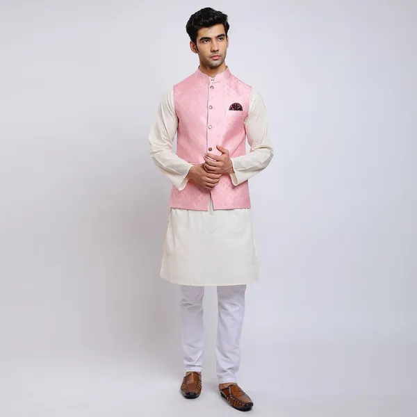 Pink_Jacquard_Premium_Fabric_Nehru_Jacket_For_Men