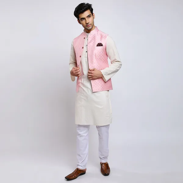 Pink_Jacquard_Premium_Fabric_Nehru_Jacket_For_Men