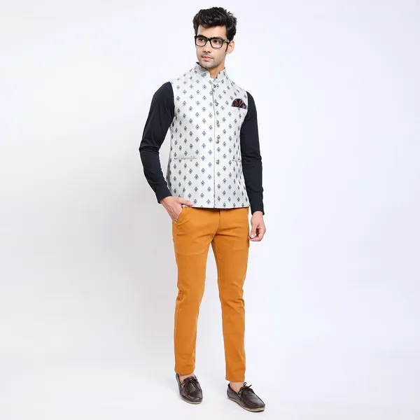 Grey_Jacquard_Premium_Fabric_Nehru_Jacket_For_Men