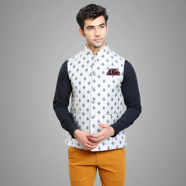 Grey_Jacquard_Premium_Fabric_Nehru_Jacket_For_Men