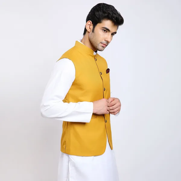 Mustard_Jacquard_Premium_Fabric_Nehru_Jacket_For_Men
