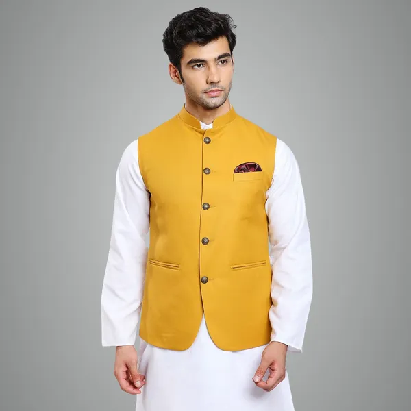 Mustard_Jacquard_Premium_Fabric_Nehru_Jacket_For_Men