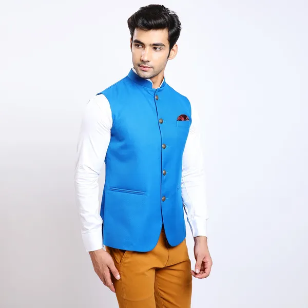 Light_Blue_Dobby_Premium_Fabric_Nehru_Jacket_For_Men