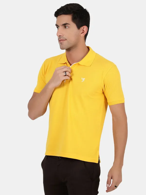 Yellow_Cotton_Premium_Fabric_Polo_T_Shirt_For_Men
