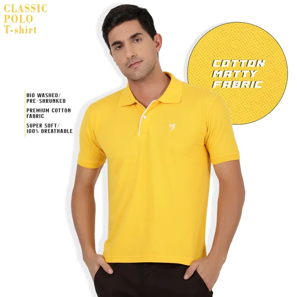 Yellow_Cotton_Premium_Fabric_Polo_T_Shirt_For_Men