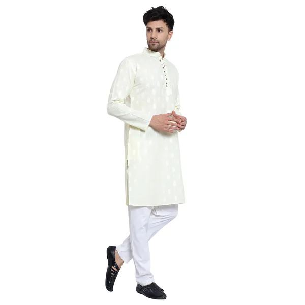 Yellow_Cotton_Premium_Fabric_Kurta_Pajama_For_Men