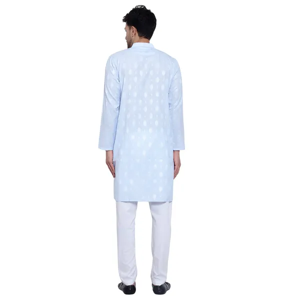 Blue_Cotton_Premium_Fabric_Kurta_Pajama_For_Men