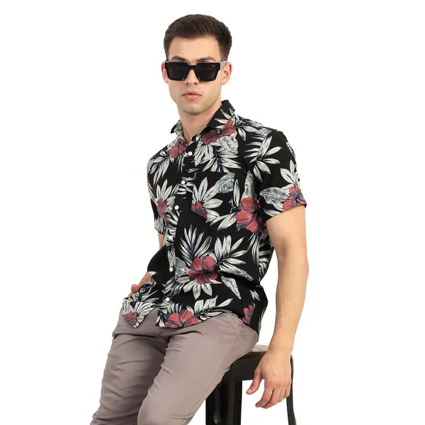 Black_Half_Sleeves_Cotton_Premium_Fabric_Half_Sleeve_Shirt_For_Men