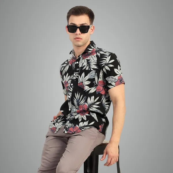 Black_Half_Sleeves_Cotton_Premium_Fabric_Half_Sleeve_Shirt_For_Men