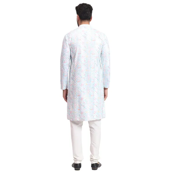 Pink_White_Rayon_Cotton_Premium_Fabric_Kurta_Pajama_For_Men
