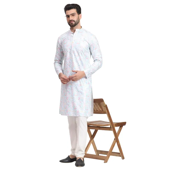 Pink_White_Rayon_Cotton_Premium_Fabric_Kurta_Pajama_For_Men