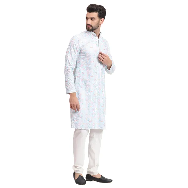 Pink_White_Rayon_Cotton_Premium_Fabric_Kurta_Pajama_For_Men