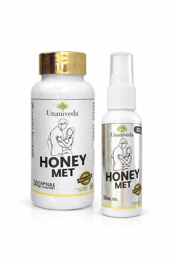 White_And_Silver_Honey_Met_Capsule_And_Oil_For_Unisex