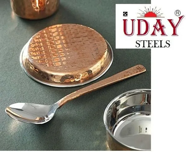 Steel_And_Brown_Copper_Dinner_Set_Brown_Pack_Of_6
