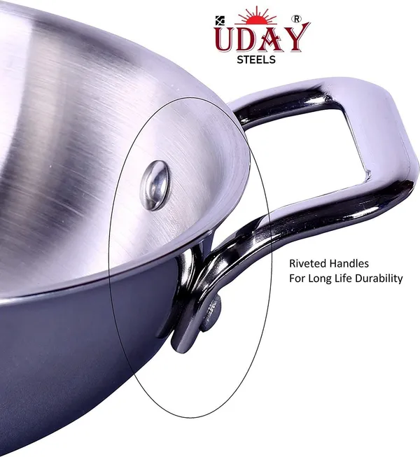 Steel_Kadai_23_Cm_Diameter_With_Lid_1.25_L_Capacity_Stainless_Steel_Aluminium_Stainless_Steel_Induction_Bottom