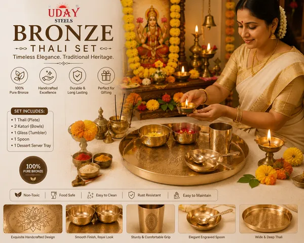 UDAY_STEEL_bronze_thali_set_