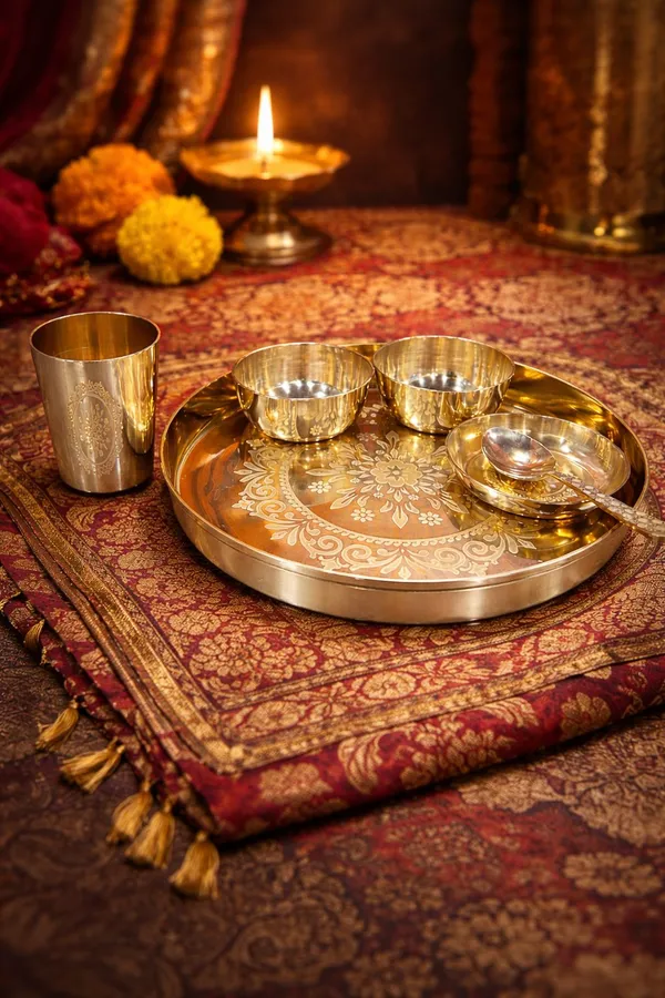 UDAY_STEEL_bronze_thali_set_