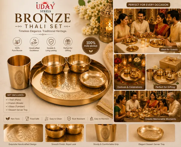 UDAY_STEEL_bronze_thali_set_