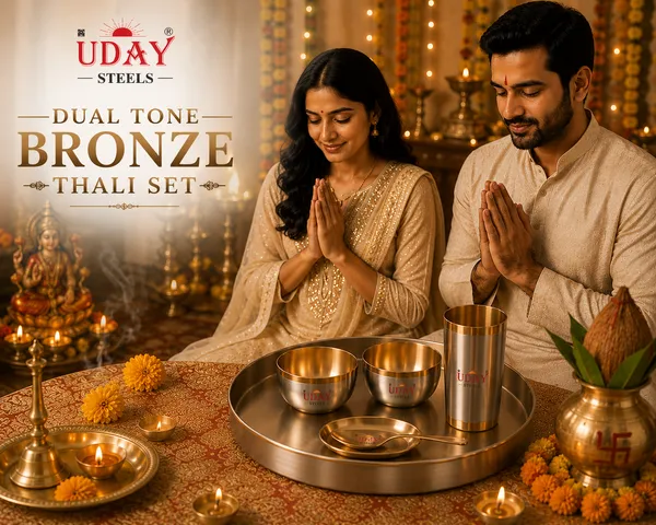 UDAY_STEEL_dual_tone_bronze_thali_set_