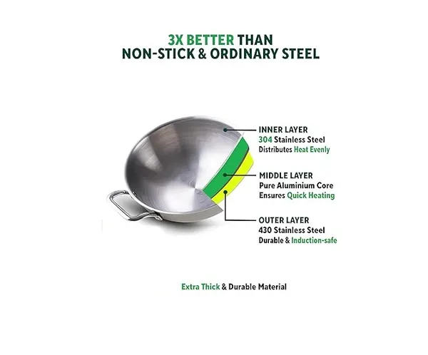 Steel_Kadai_23_Cm_Diameter_With_Lid_1.25_L_Capacity_Stainless_Steel_Aluminium_Stainless_Steel_Induction_Bottom