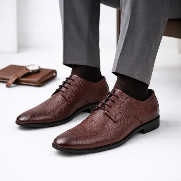 Vertex_Brown_Genuine_Leather_Crocodile_Textured_Lace_Up_Formal_Shoes_For_Men