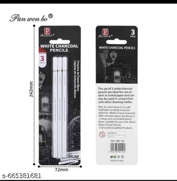 White_Charcoal_Wood_Pencils_And_Drawing_For_Students