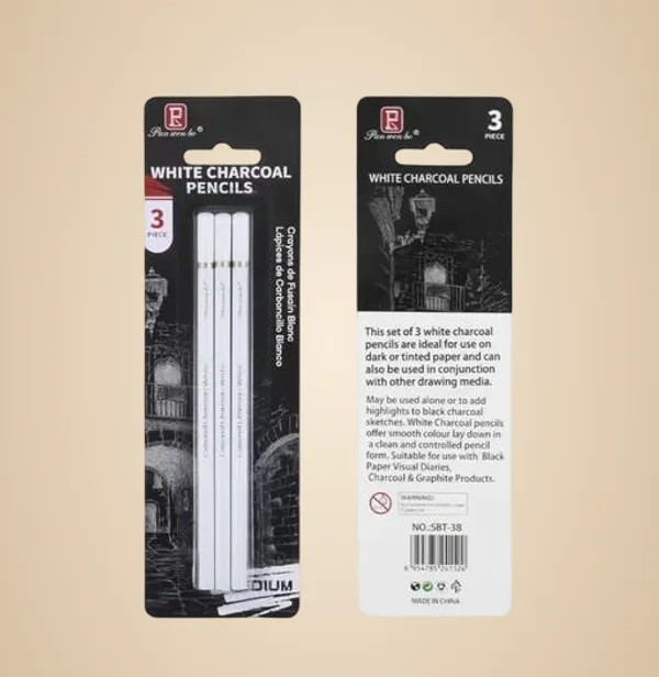 White_Charcoal_Wood_Pencils_And_Drawing_For_Students