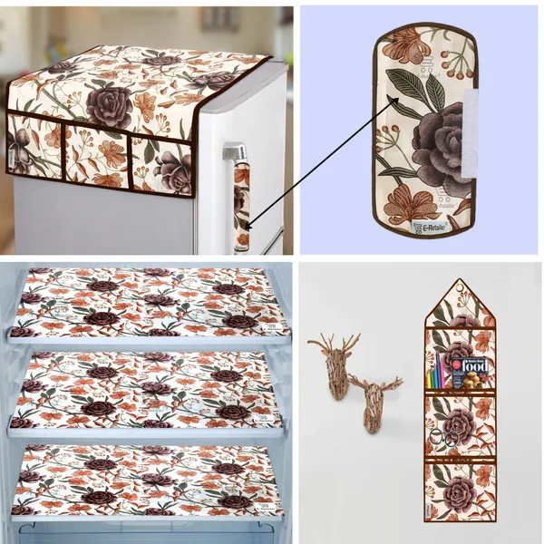 Brown_Polyester_Fabric_Appliance_Cover_&_Storage_Organizer_Combo_For_Home