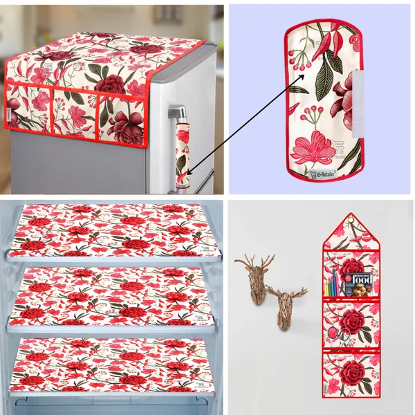 Red_Polyester_Fabric_Appliance_Cover_&_Storage_Organizer_Combo_For_Home