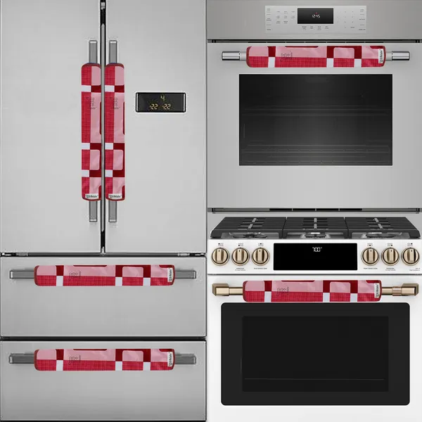 Purple_3-Layer_PolyesterFridge_Top_Cover_&_Fridge_Handle_Cover_&_4_Pc._Fridge_Mat_Set_For_Home